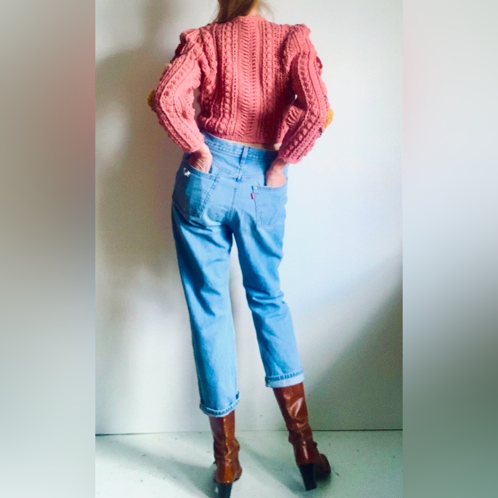 Vintage distressed Genuine 501 Buttonfly Levis perfectly faded&broken in💙SO SOFT